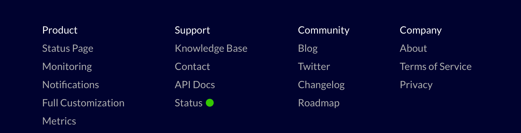 Status page badge embed widget