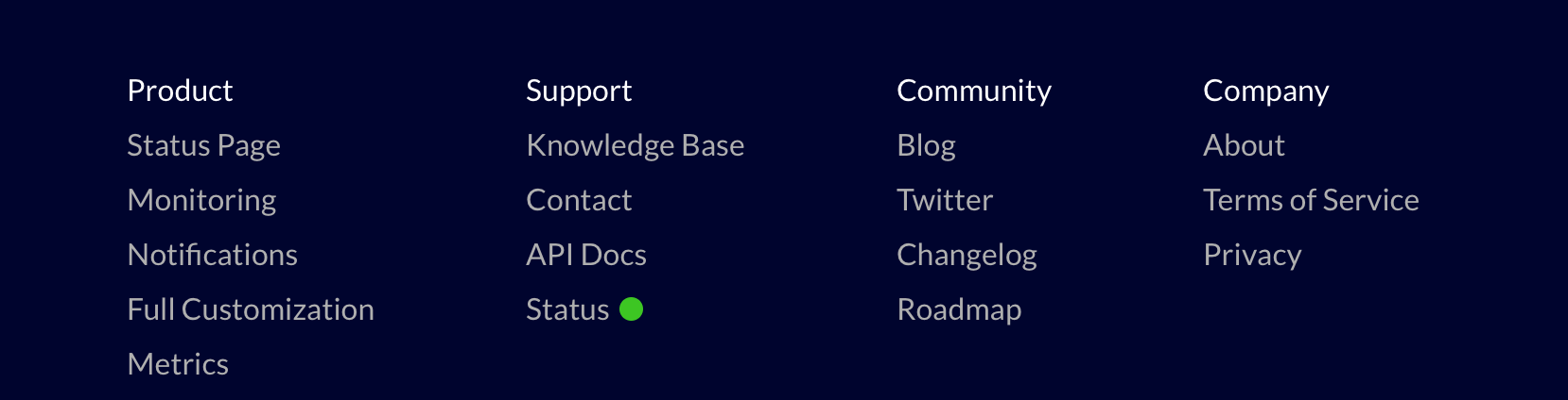 Status page badge embed widget