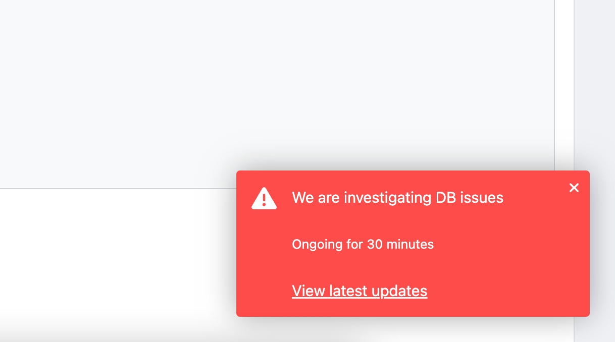 Status page banner widget embed